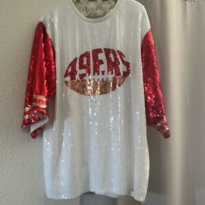 49ers sequin t-shirt dress